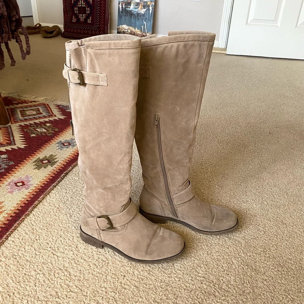 Knee high “suede” boots